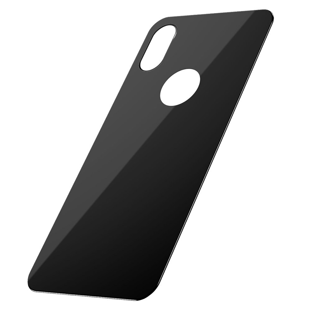 Folie spate Sticla Curbata Baseus pentru iPhone XS, Black