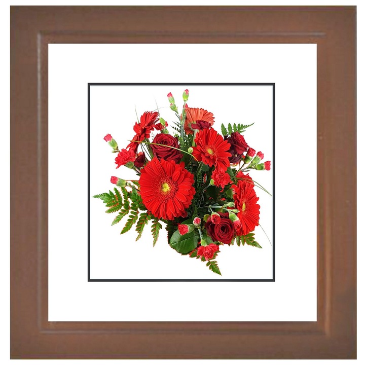 Rama foto lemn, 15 x 15 cm, Maro, Produs Romanesc
