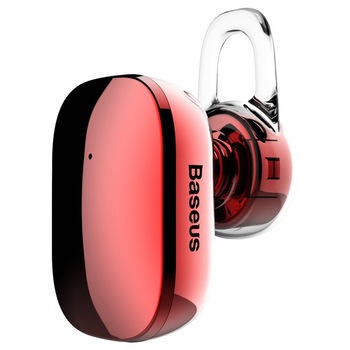 Casca Bluetooth Baseus Encok A02 Mini, V4.1, Noise Reduction, Voice Control, Red Casca Bluetooth Baseus Encok A02 Mini, V4.1, Noise Reduction, Voice Control, Red