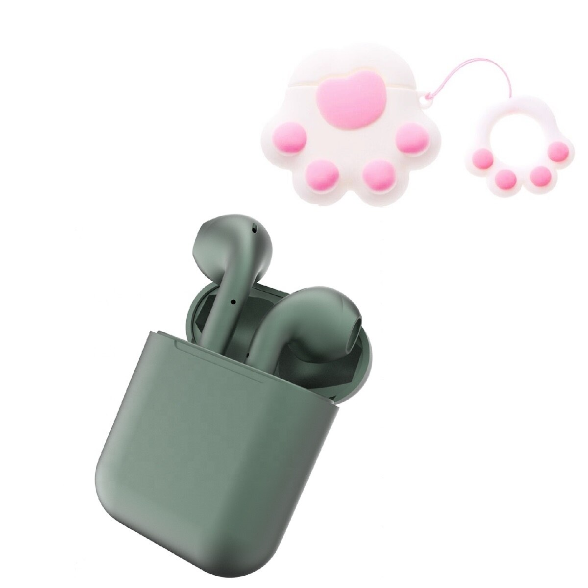 Casti Wireless prin Bluetooth, The Phone Closet, compatibile Android si iOS, Midnight Green