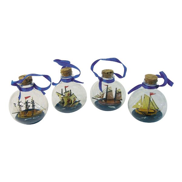 Set vaporase Sea Club in sticla, 4 bucati, Ø 6cm, H 7.5cm