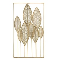 Decoratiune din metal aurie pentru perete Azhira 53 cm x 2 cm x 95h