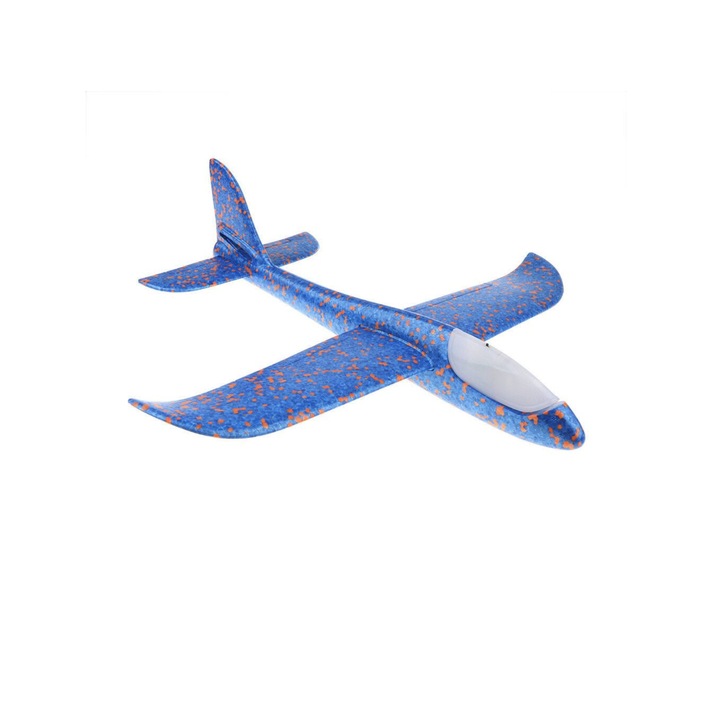 Avion planor din polistiren cu lumini semnalizatoare, Mov, BBL1485