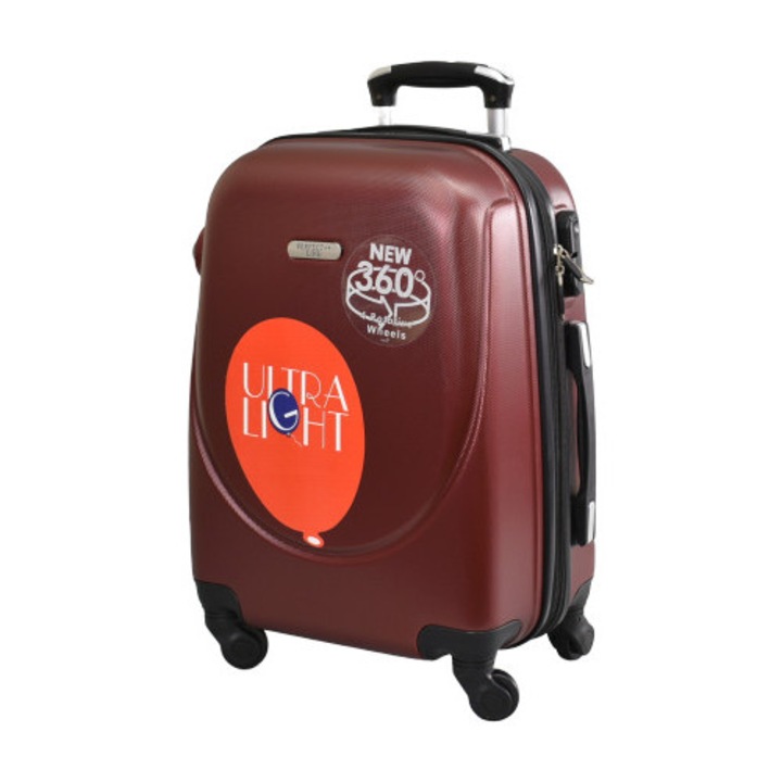 Куфар Perfect line ABS 1217, 55/24/39 см, Разширител, Вишнав