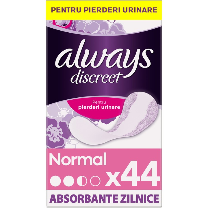 Absorbante zilnice pentru incontinenta urinara Always Discreet Liners Normal 44 buc