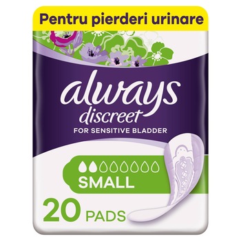 Absorbante pentru incontinenta urinara Always Discreet Pads Small 20 buc Absorbante pentru incontinenta urinara Always Discreet Pads Small 20 buc