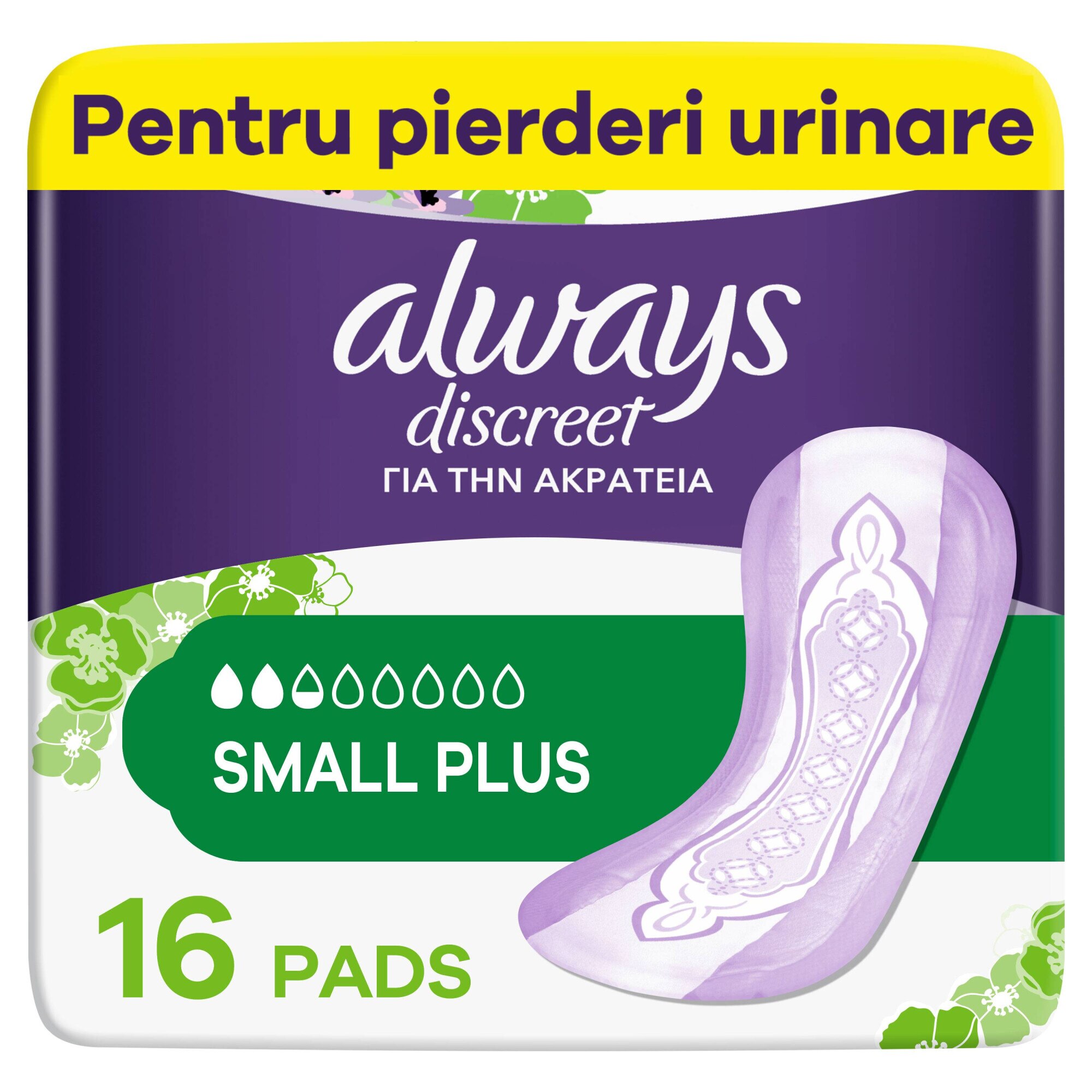 Absorbante pentru incontinenta urinara Always Discreet Pads Small+ 16 buc