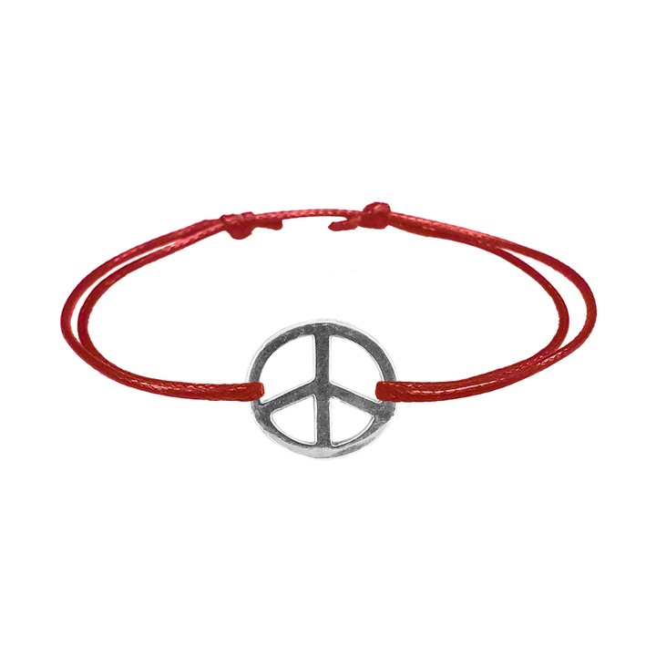 Dras zsinór karkötő, béke jel