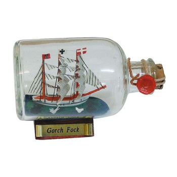 Vaporas Sea Club in sticla, model Gorch Fock,L 9cm Vaporas Sea Club in sticla, model Gorch Fock,L 9cm