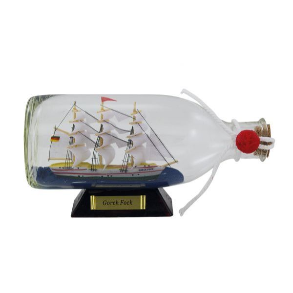 Vapor sea club in sticla, model Gorch Fock,L 16cm, H 8cm,