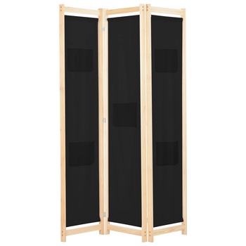 Paravan/Separator camera, vidaXL, Lemn/Textil, 120 x 170 x 4 cm, Negru Paravan/Separator camera, vidaXL, Lemn/Textil, 120 x 170 x 4 cm, Negru