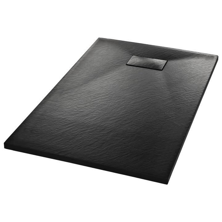 Cadita de dus vidaXL, negru, 100 x 80 cm, SMC, 11 kg