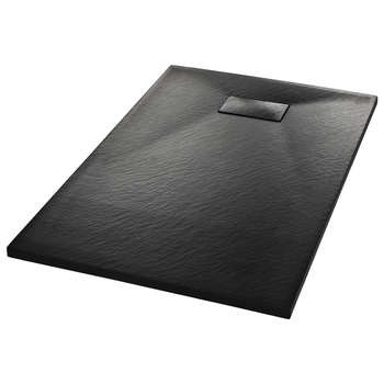 Cadita de dus din compozit cu sifon, vidaXL, 100 x 80 cm, Negru Cadita de dus din compozit cu sifon, vidaXL, 100 x 80 cm, Negru