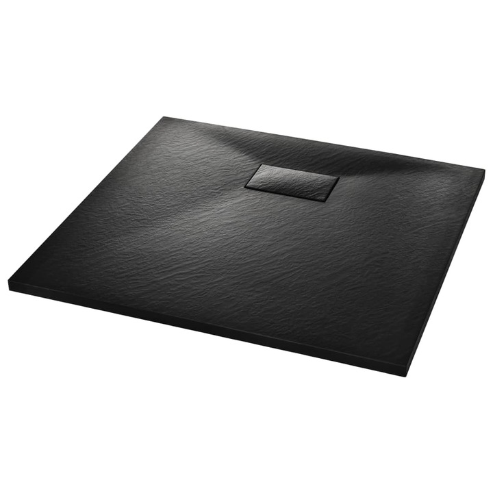 vidaXL fekete alacsony profilú SMC zuhanytálca 90 x 80 cm
