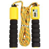 Coarda sarituri Merco JR 34 cu contor, lungime ajustabila, galben