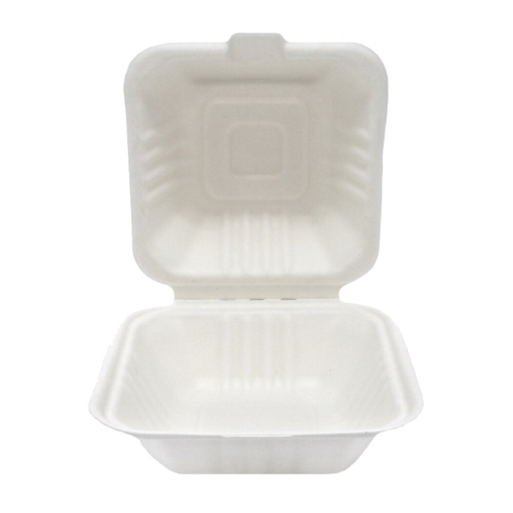 Caserole biodegradabile burger, trestie de zahar, 450 ml, set 50 buc