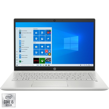 Laptop ultraportabil HP Pavilion 14-ce3013nq cu procesor Intel Core i5-1035G1 pana la 3.60 GHz, 14", Full HD, 16GB, 512GB SSD, Nvidia GeForce MX130 2GB, Windows 10 Home, Mineral silver