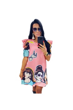 Rochie casual, jerseu, Roz prafuit Rochie casual, jerseu, Roz prafuit