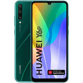 Telefon mobil Huawei Y6P, Dual SIM, 64GB, 4G, Emerald Green Telefon mobil Huawei Y6P, Dual SIM, 64GB, 4G, Emerald Green