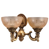 aplica bussy lighting 3040 armoni clasic desing cu 2 brate 2xe27 alamametal finisaj bronz antic  sticla crem imagen 35_0_
0