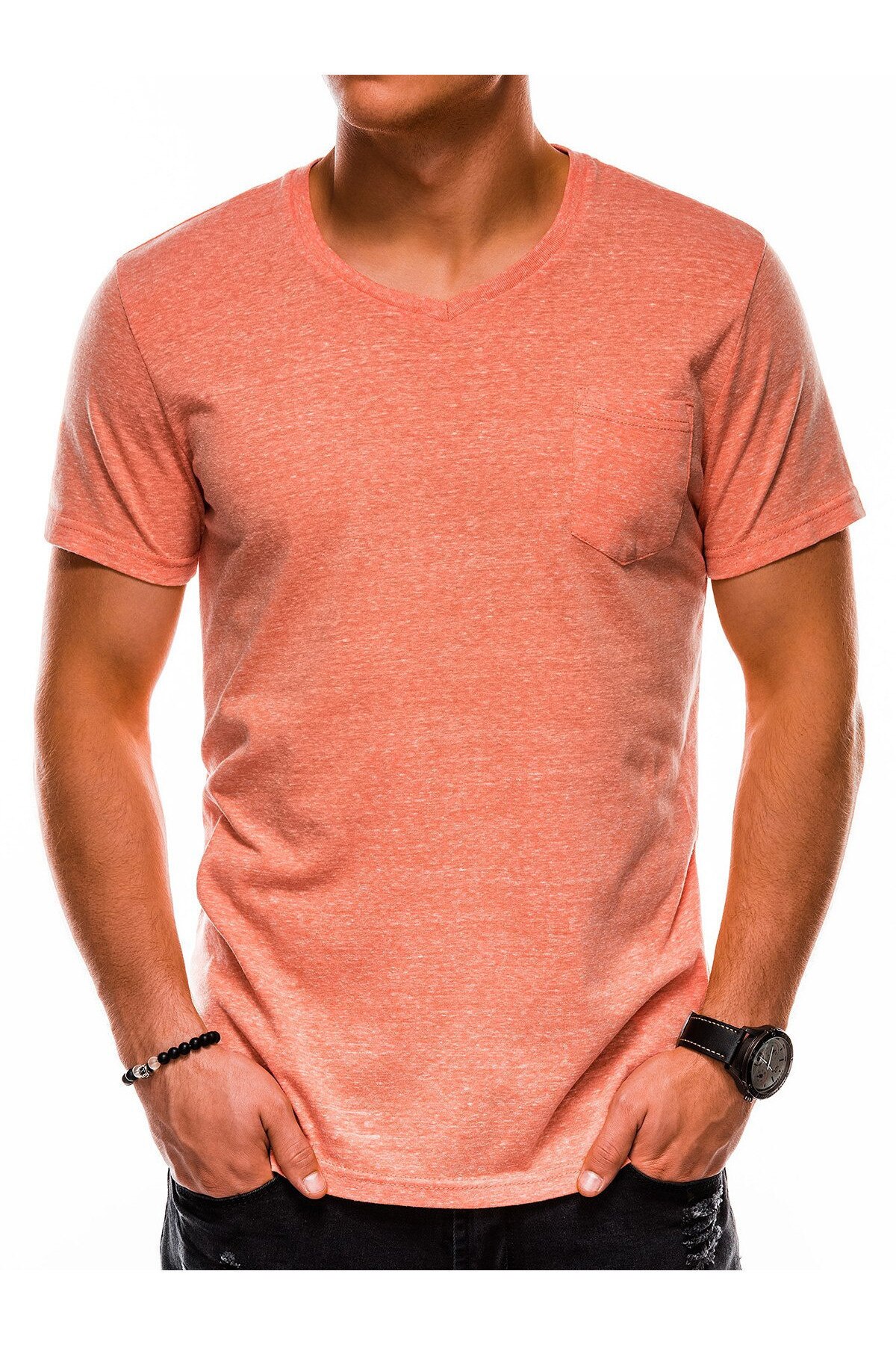 Tricou barbati S1045 - portocaliu, Portocaliu, 2XL