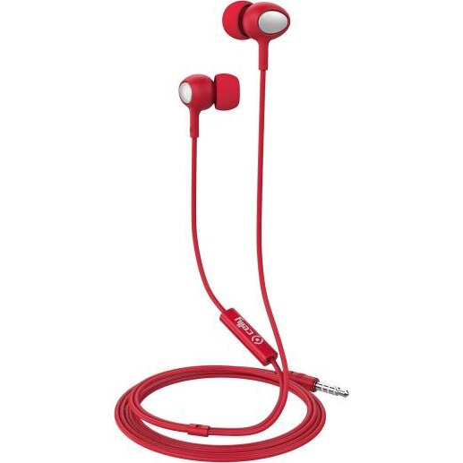 Casti audio Celly, In-ear, Jack 3.5mm, Rosu
