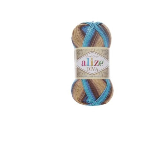 Fir Textil Alize Diva Batik 3243 pentru crosetat si tricotat, acril, multicolor, 350 m
