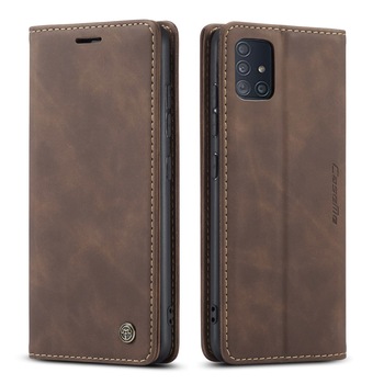 Husa Samsung Galaxy A51, CaseMe, slim piele, tip portofel, stand, inchidere magnetica, textura catifelata, Maro coffee Husa Samsung Galaxy A51, CaseMe, slim piele, tip portofel, stand, inchidere magnetica, textura catifelata, Maro coffee