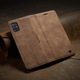 Husa pentru Samsung Galaxy A51, CaseMe, slim piele, tip portofel, stand, inchidere magnetica, textura catifelata, Maro