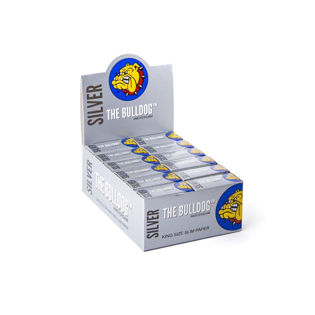 Set Foite pentru rulat tutun The Bulldog Short Silver Rola 5m, 24 bucati