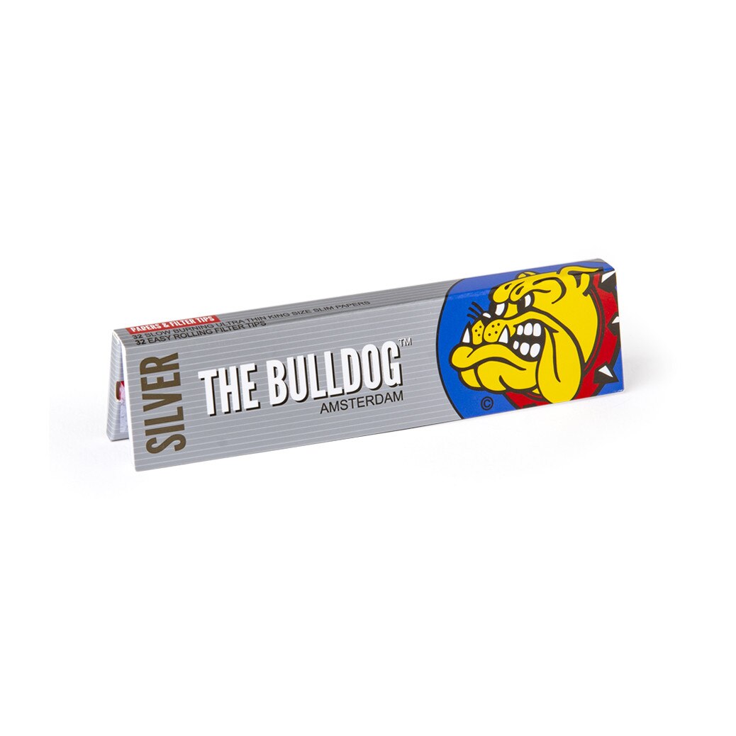 Foite pentru rulat tutun + Filtre hartie The Bulldog King Size Silim Silver