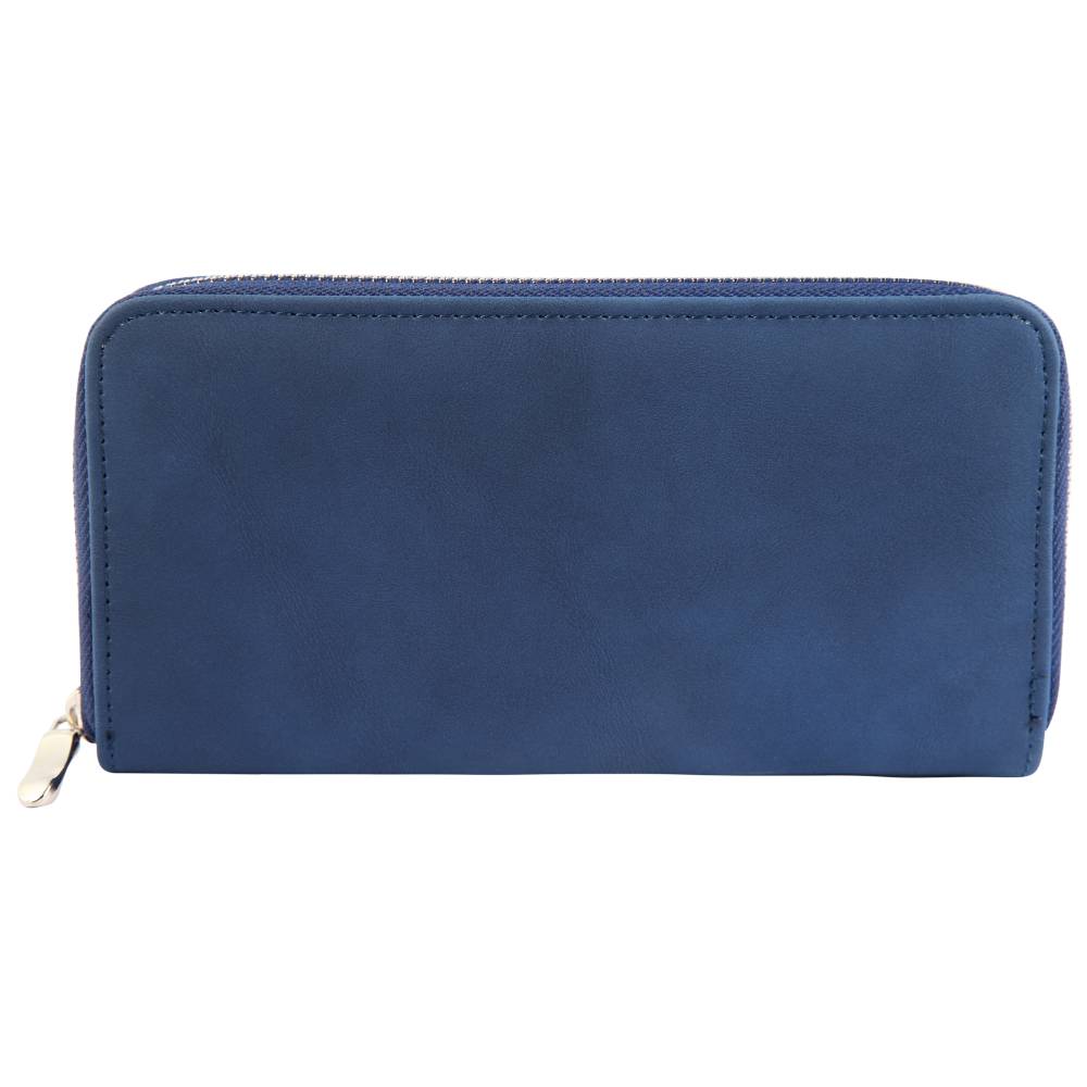 Portofel dama, imitatie piele, albastru, 19 x 10 cm, 66-004