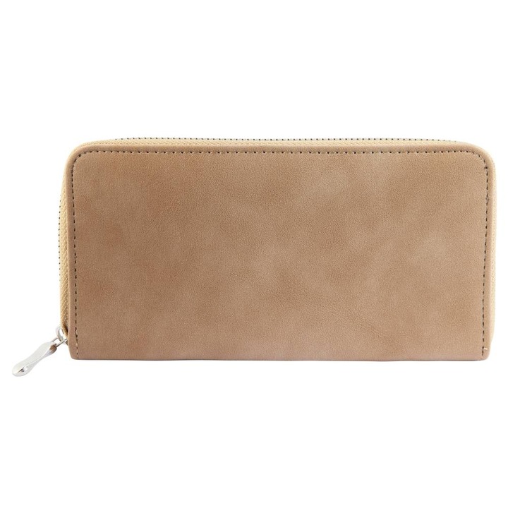 Portofel dama, imitatie piele, bej deschis, 19 x 10 cm, 66-007