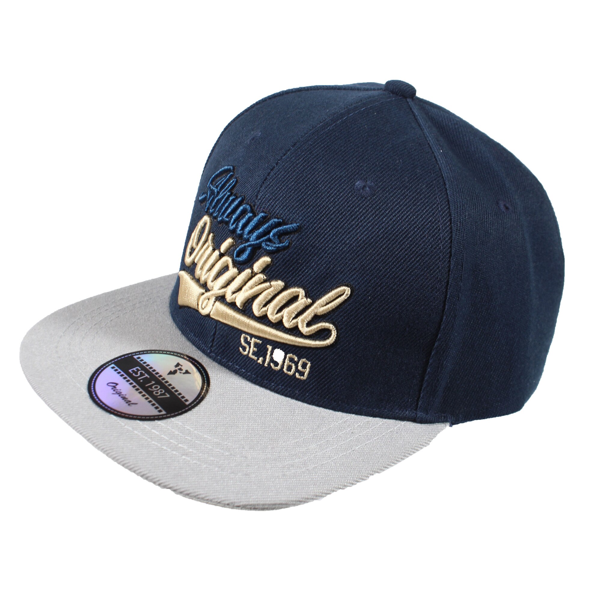 Sapca barbati Basic, albastru inchis, cu cozoroc plat, 57-59 cm