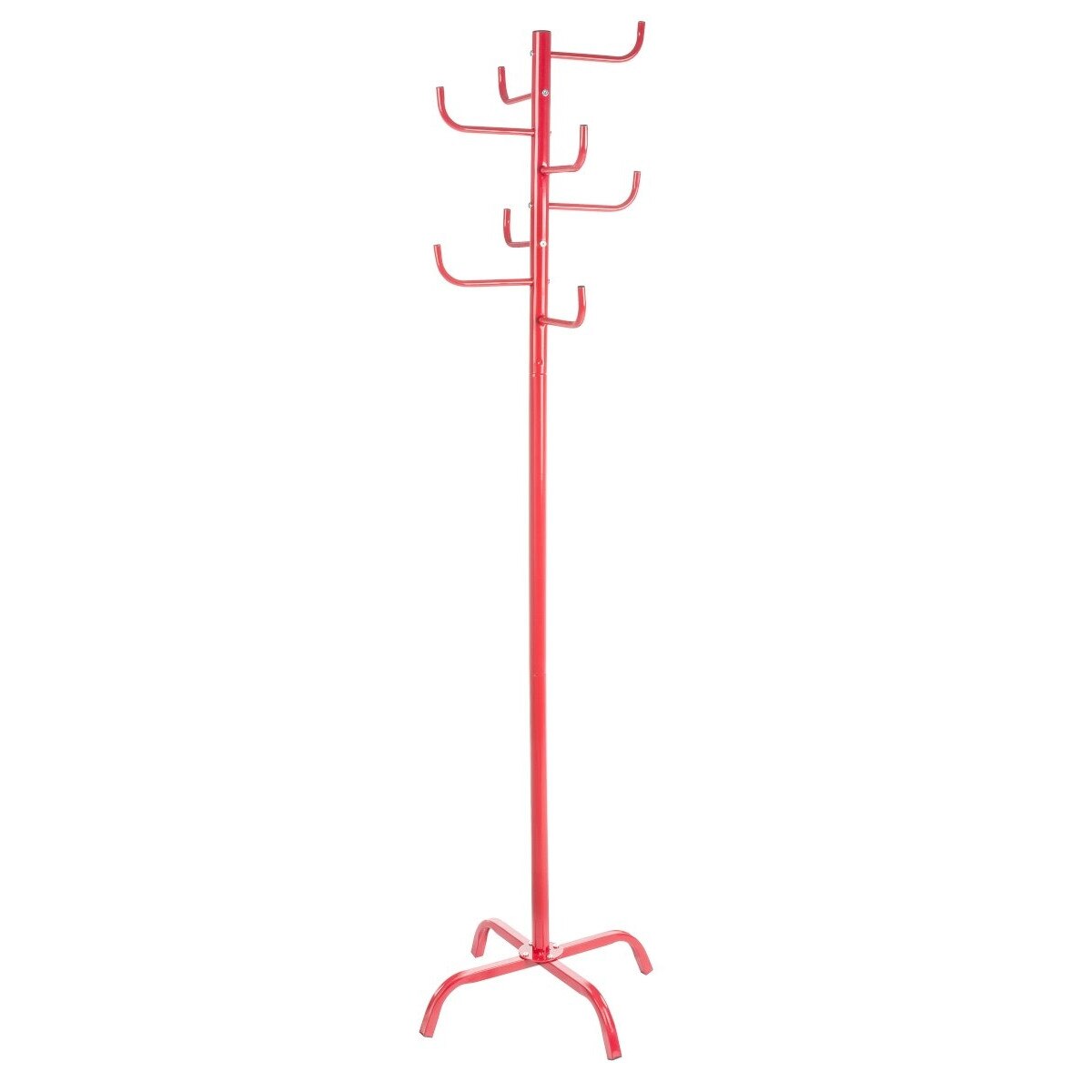 Cuier metal de podea 8 agatatori rosu Claude 50 cm x 50 cm x 175 h