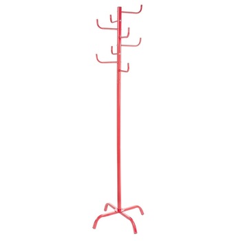 Cuier metal de podea 8 agatatori rosu Claude 50 cm x 50 cm x 175 h Cuier metal de podea 8 agatatori rosu Claude 50 cm x 50 cm x 175 h