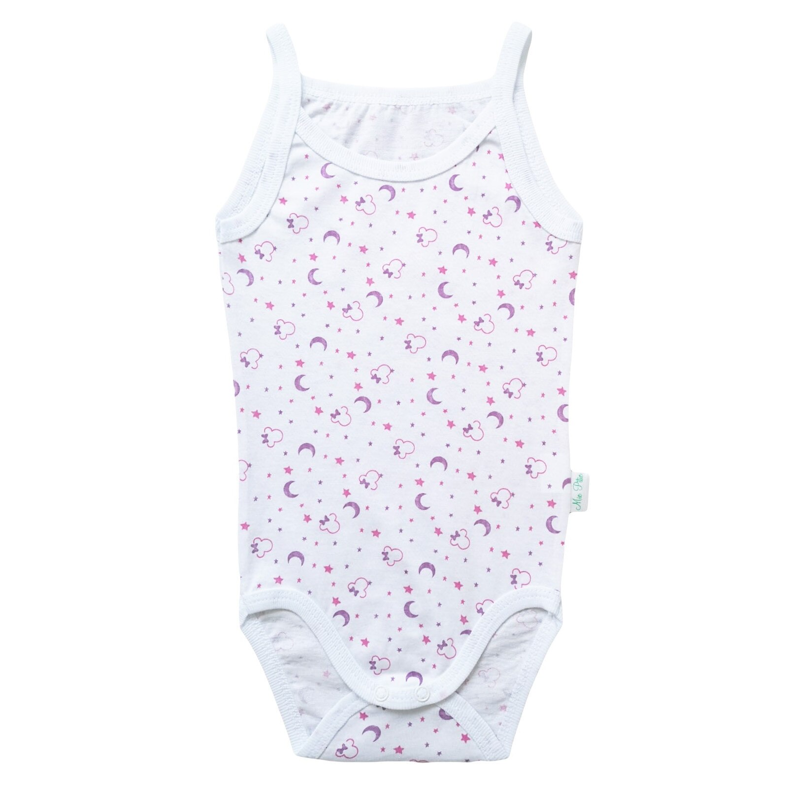 Body tip maiou cu bretele din bumbac imprimat, Mic Pitic BD35F, Roz