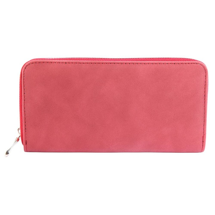 Portofel dama, imitatie piele, roz, 19 x 10 cm, 66-005