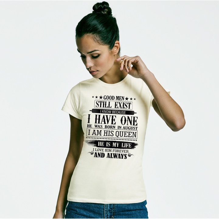 Tricou Zi De Nastere Good Man Still Exist,Alb,M