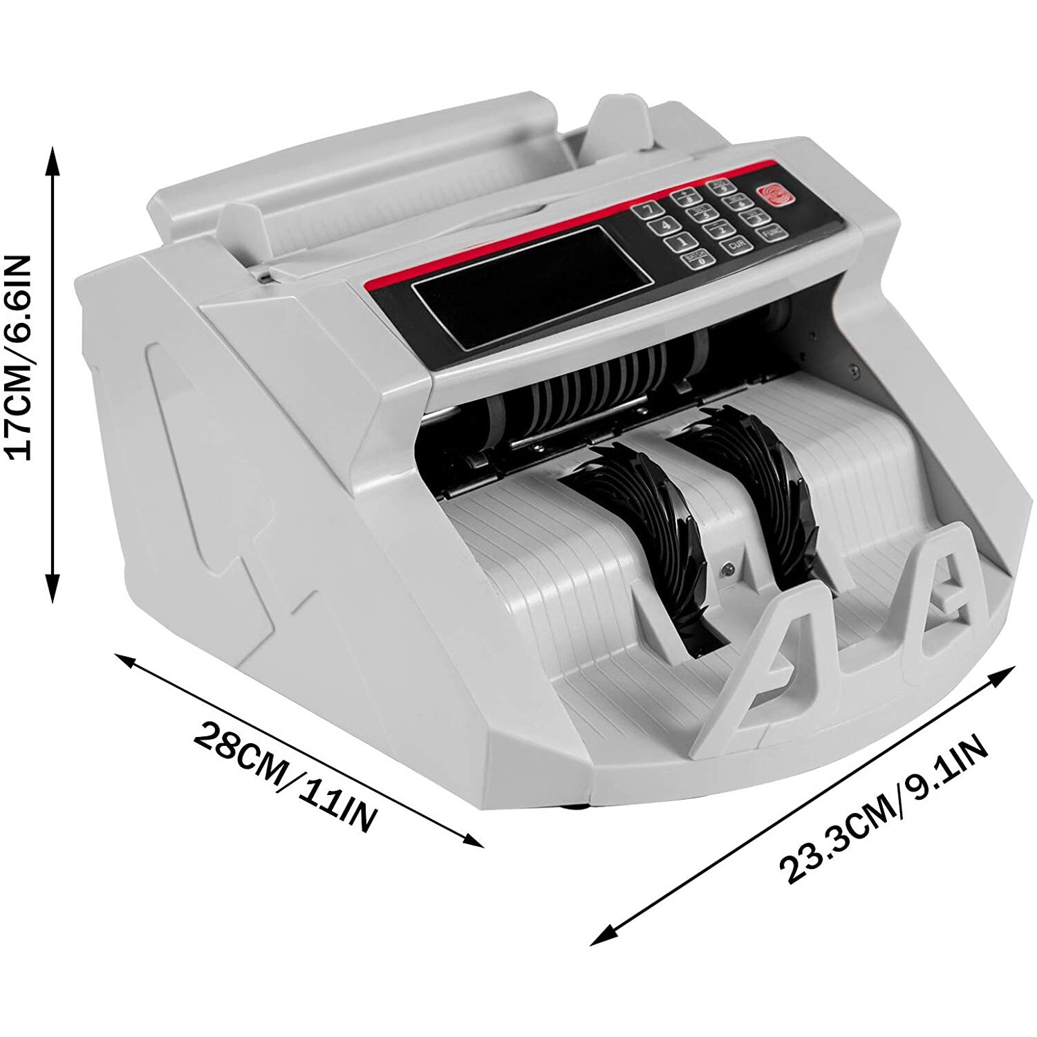 Masina de numarat bancnote/bani si detectie falsuri Bill Counter 2819UV MG,  display LCD, verificator de autenticitate UV/MG/MT/IR/DD, Model 2020, 1000  bancnote/min, 80W 