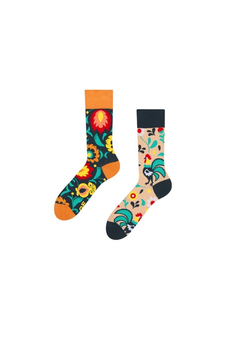 Sosete Sockyzz, Good Mood Regular Socks - Folk Rooster, Multicolor, Multicolor