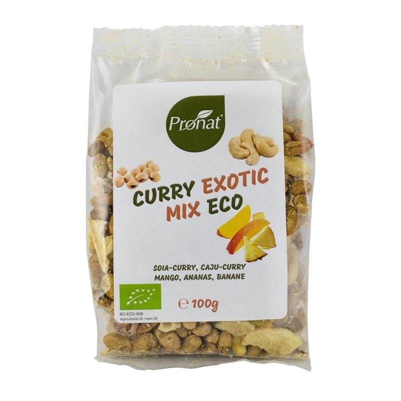 Mix Exotic Bio de Curry Caju Ananas Mango si Banane Pronat 100gr
