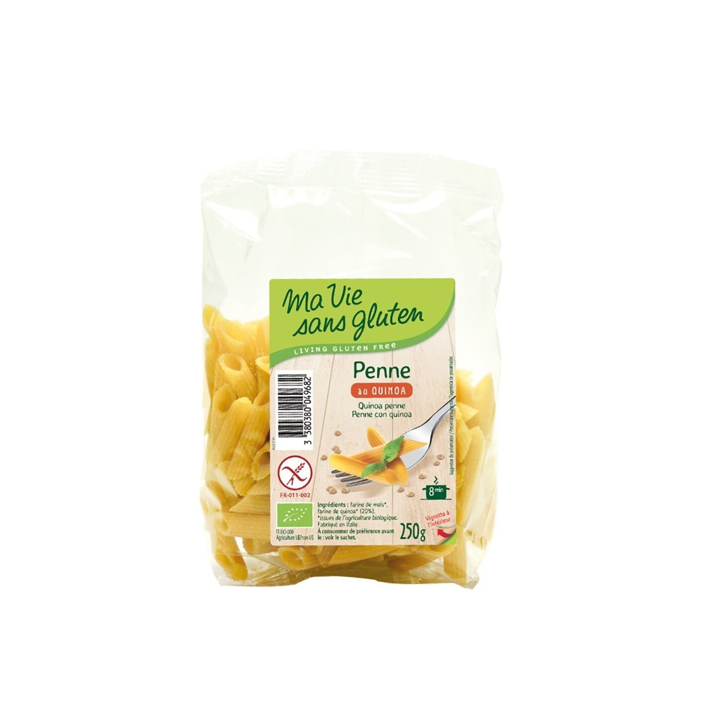 Paste bio Penne cu quinoa fara gluten, Ma vie sans gluten, 250g