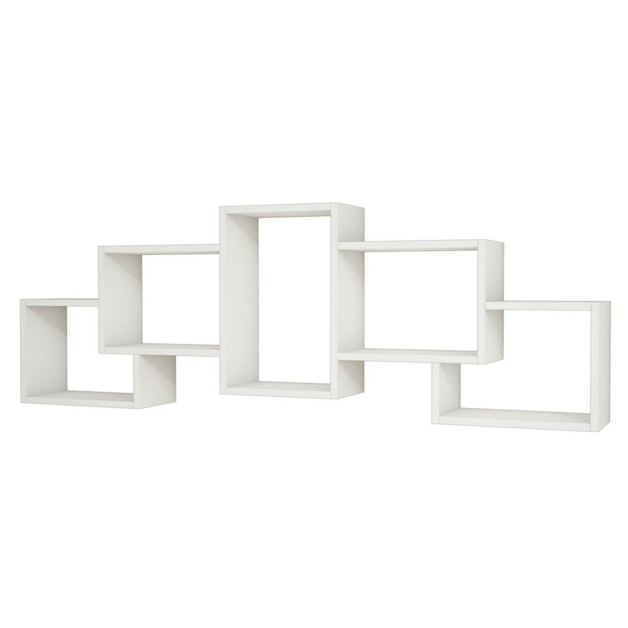 Set 3 Rafturi modern Homemania, Elegant, din PAL melaminat si PVC, Alb, 74,2 x 20 x 16,8 cm