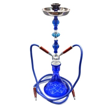 Narghilea Tobi, Tahta, 2 furtunuri, Albastru, 72 cm Narghilea Tobi, Tahta, 2 furtunuri, Albastru, 72 cm