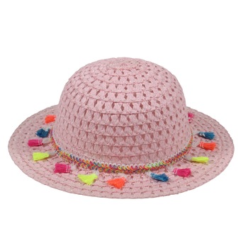 Palarie fete roz cu ciucuri, 52 cm Palarie fete roz cu ciucuri, 52 cm