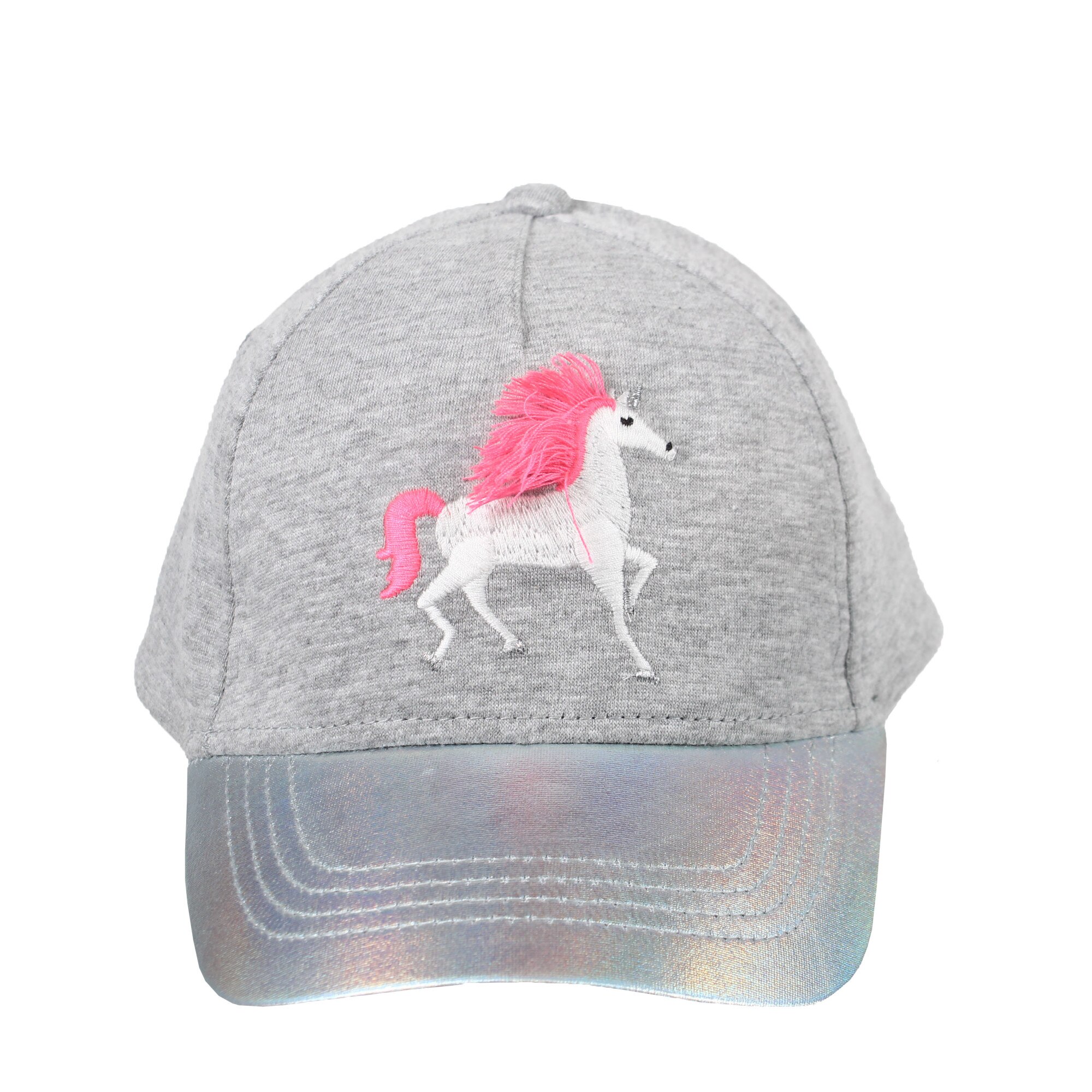 Sapca fete gri cu model brodat, 54 cm