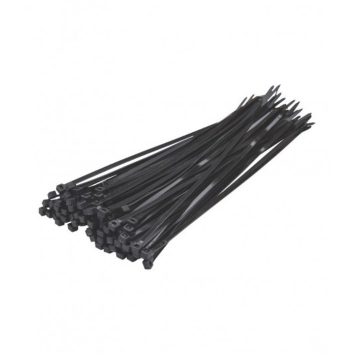 Coliere Plastic Necasante 4.8 x 400mm, negre, rezistente UV, set 50, Lumytools LT73869