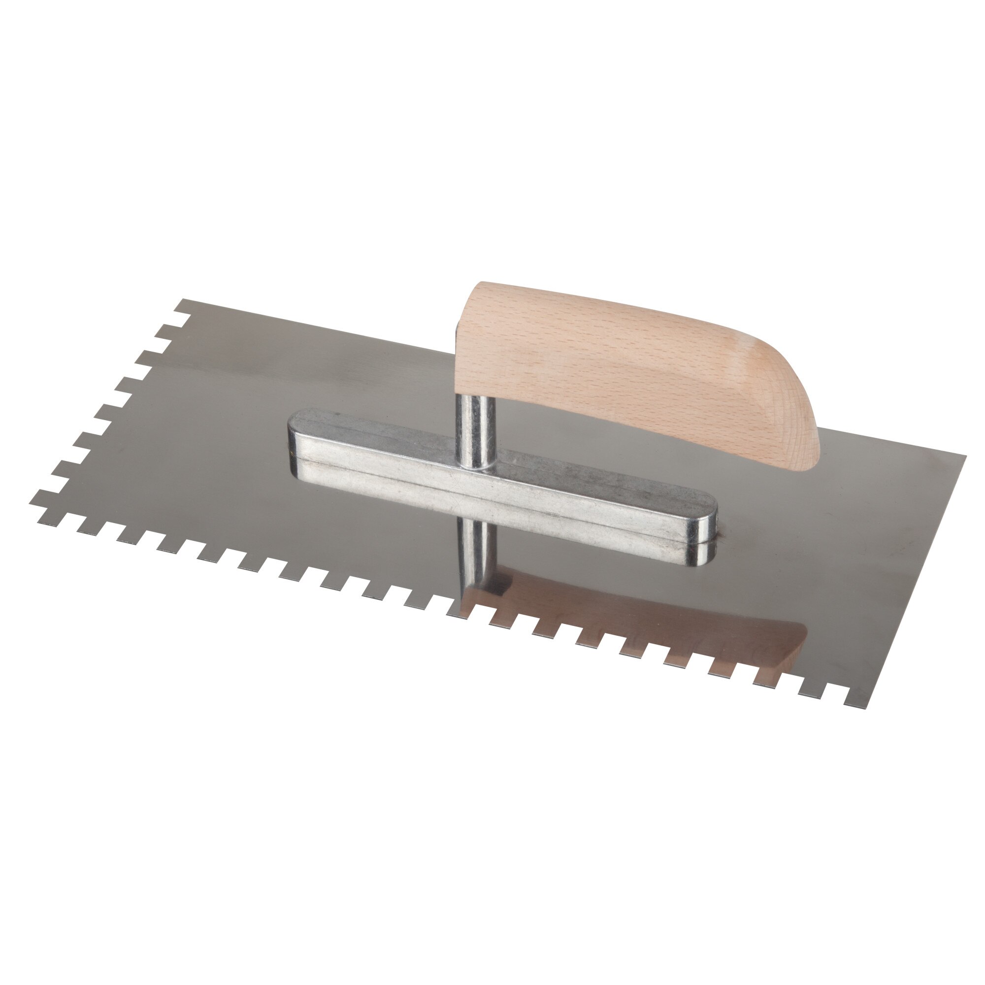 Drisca Inox Zimtata Maner Lemn EvoTools, lungime 280 mm, latime 130 mm, pas dinte 12 mm