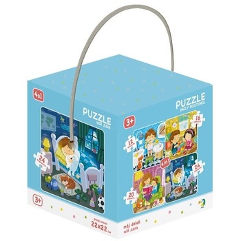 Puzzle 4 in 1 activitatile zilnice (12, 16, 20, 24 piese) - Dodo Puzzle 4 in 1 activitatile zilnice (12, 16, 20, 24 piese) - Dodo